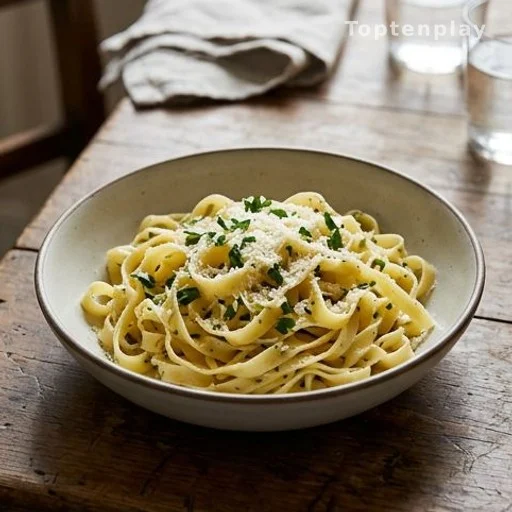 Bol de tagliatelles fraîches sur une table en bois, pâtes préférées des Français selon OpinionWay