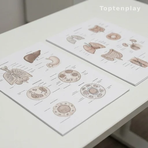 Illustrations anatomiques sur une table clinique évoquant la morphologie des jumeaux siamois