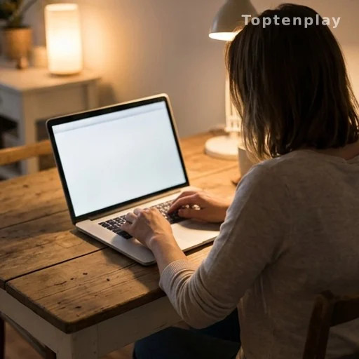 Femme de dos devant un ordinateur, évoquant une prise de parole anonyme sur internet