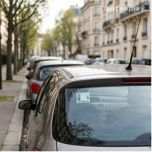 Autocollant sur pare-brise arrière d'un véhicule, mesure sécurité routière seniors