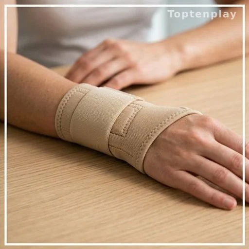 Poignet avec attelle médicale pour syndrome du canal carpien