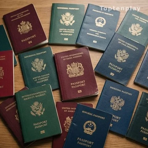 Passeports et documents d'identité de plusieurs pays sur une table