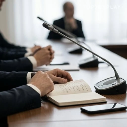Smartphone et micros après une réaction politique