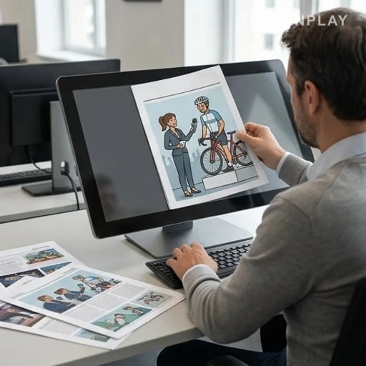 Rédaction retirant une illustration de son espace de publication