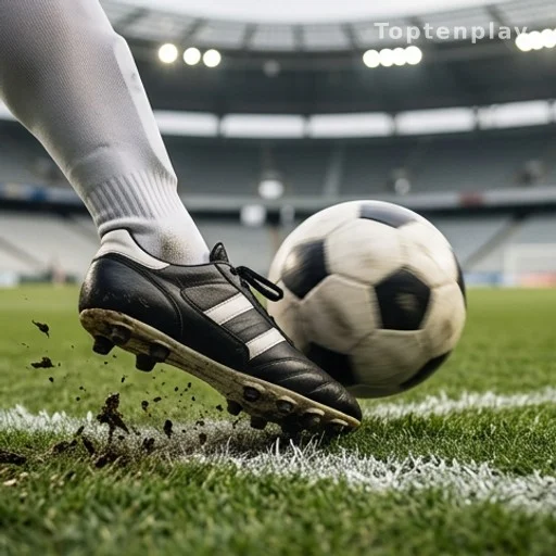 Frappe de football au bord de la surface lors d'un match de Coupe du monde