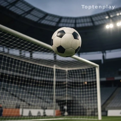 Ballon de football en plein vol lors d'une frappe lointaine en match officiel