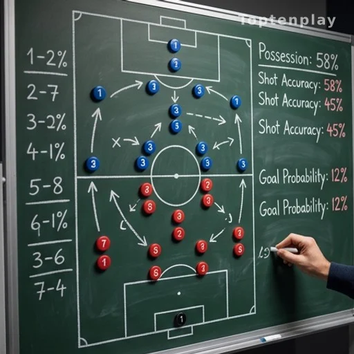 Tableau tactique football avec statistiques et probabilités de victoire