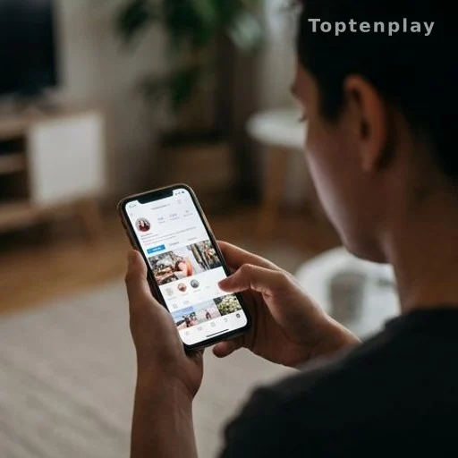 Personne de dos consultant des réactions sur un smartphone
