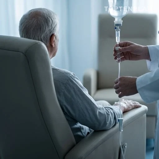 Patient de dos pendant une séance de traitement