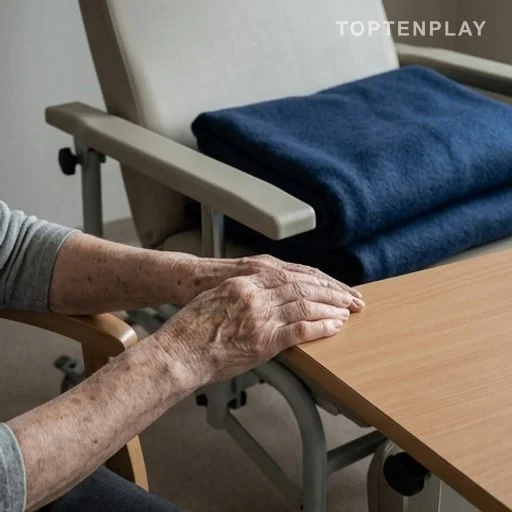 Mains d’une patiente près d’un fauteuil de traitement