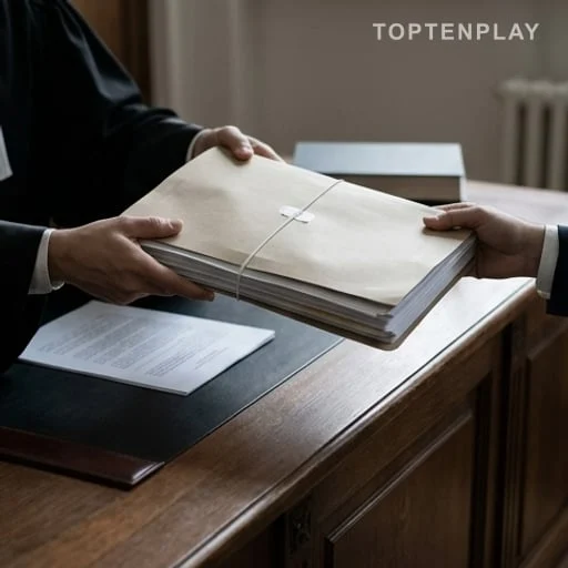 Dossier de plainte remis sur le bureau d’un magistrat