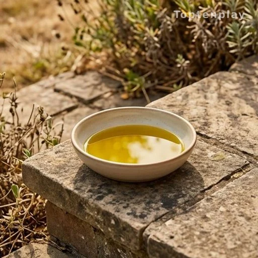 Bol d'huile d'olive posé en extérieur, piège naturel contre les perce-oreilles