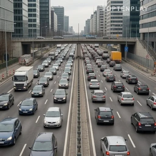 Travaux de piste cyclable à une porte urbaine