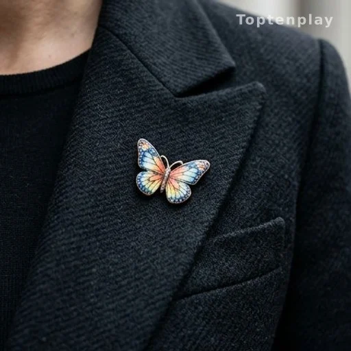 Papillon porté à la boutonnière en hommage à Pierre Cousein sur C à vous