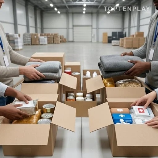Couple d’agriculteurs rangeant ses outils dans des cartons