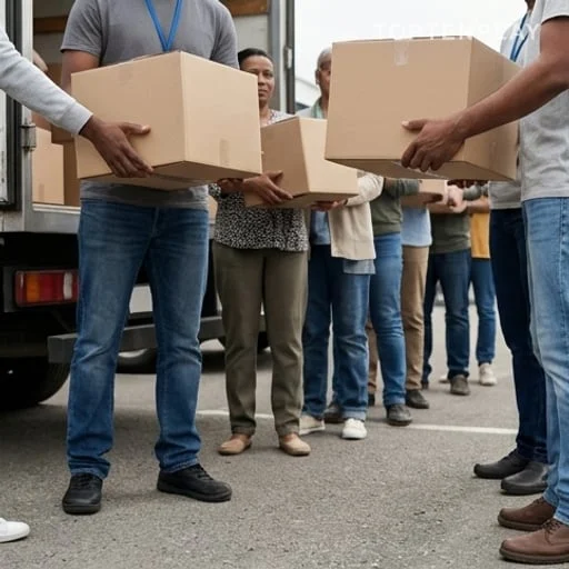 Famille recevant les clés d’une maison en location