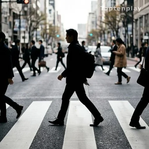 Piétons anonymes traversant un passage clouté animé en ville