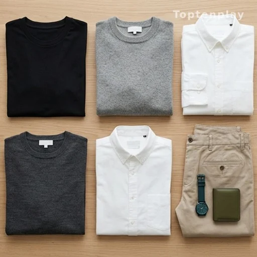 Vêtements neutres et minimalistes disposés avec soin, psychologie des couleurs