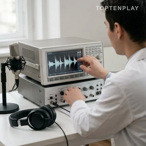 Chercheur analysant le volume et la qualité d’une voix