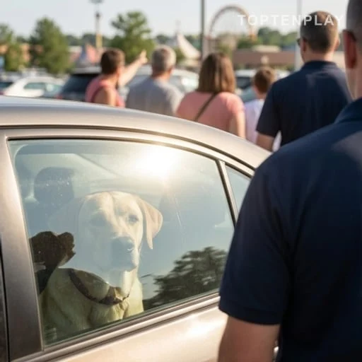 Chien enfermé dans une voiture exposée au soleil