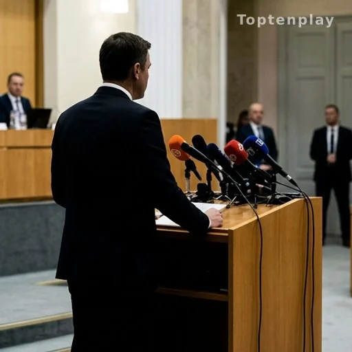 Silhouette d'un député à la tribune lors d'une prise de parole officielle