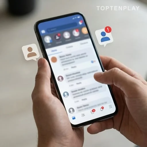 Commentaires floutés consultés sur un téléphone portable