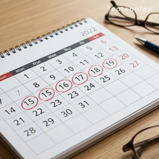 Calendrier avec dates entourées pour calcul de trimestres cotisés retraite
