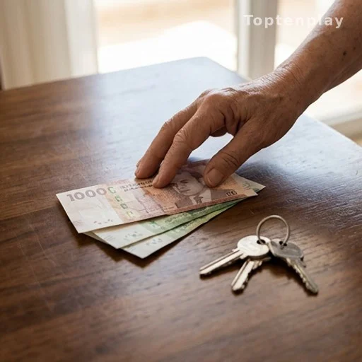 Dirhams marocains et clés de maison illustrant le coût de la vie pour les retraités