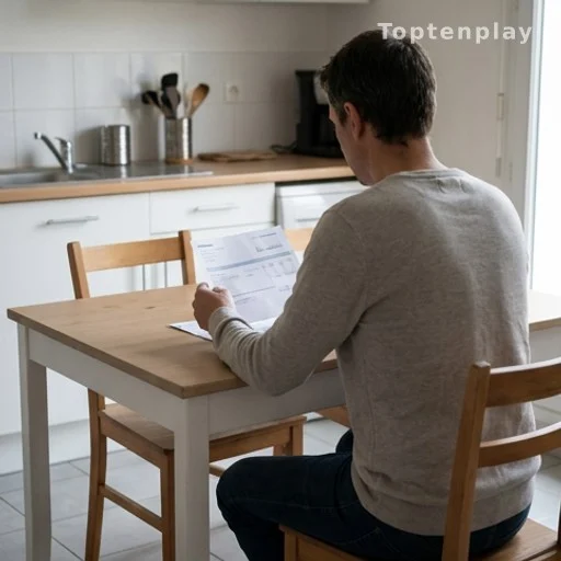 Personne consultant un bulletin de pension retraite militaire à domicile