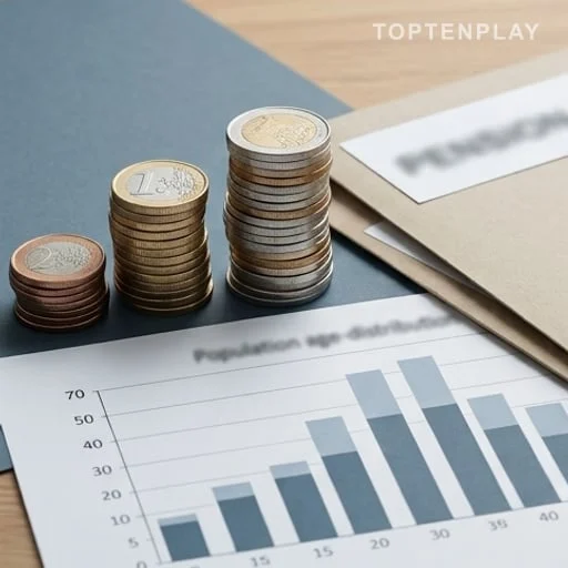 Pièces et graphique représentant le financement des pensions