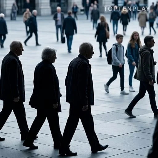 Générations anonymes illustrant le vieillissement de la population