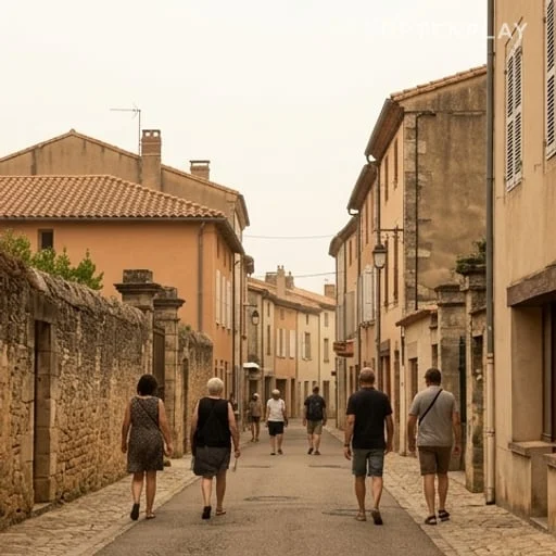Rue du Sud-Ouest sous un léger voile saharien