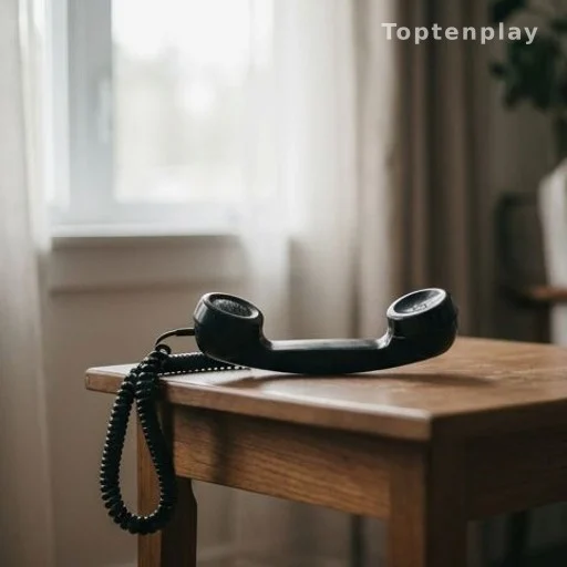 Combiné téléphonique posé sur une table près d'une fenêtre, lumière douce