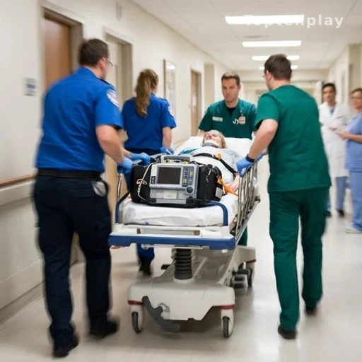 Ambulanciers transportant une patiente en urgence médicale maternelle