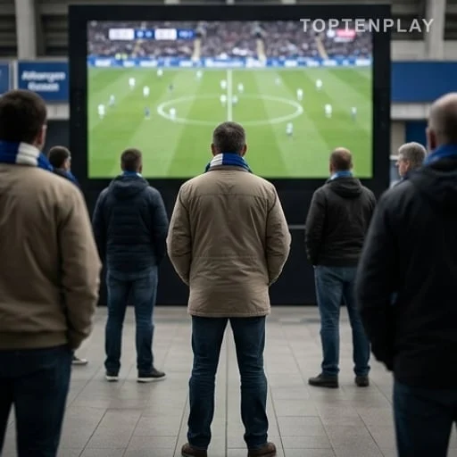 Supporters anonymes devant un match de football