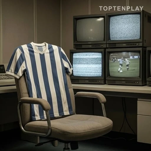 Maillot de football dans un décor télévisé