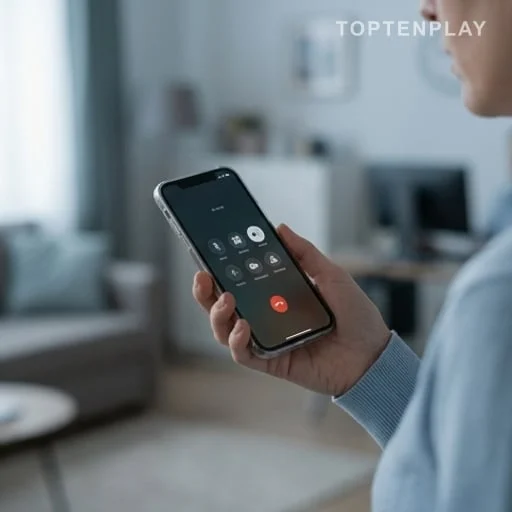 Main tenant un téléphone pendant un appel d’urgence