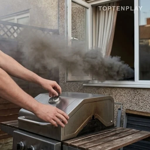 Fumée répétée de barbecue près d’une fenêtre voisine
