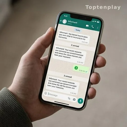 Smartphone affichant une conversation WhatsApp avec plusieurs messages de harcèlement numérique