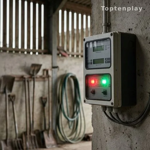 Détecteur de gaz installé dans un bâtiment agricole