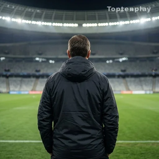 Entraîneur de dos sur le bord du terrain lors d'un match de football