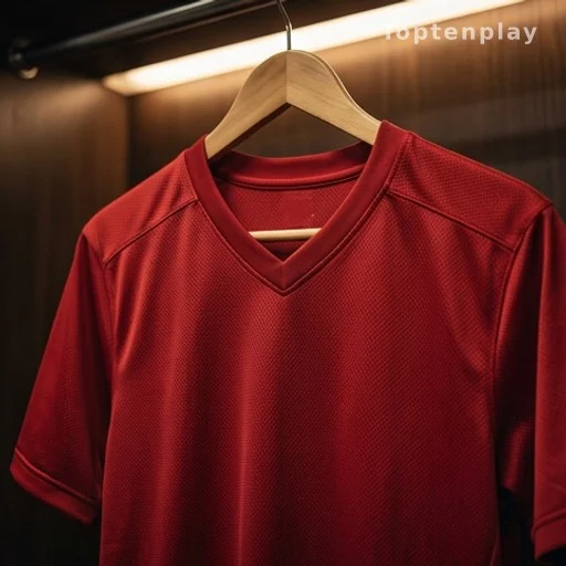 Maillot de football suspendu dans un vestiaire, symbole de passation