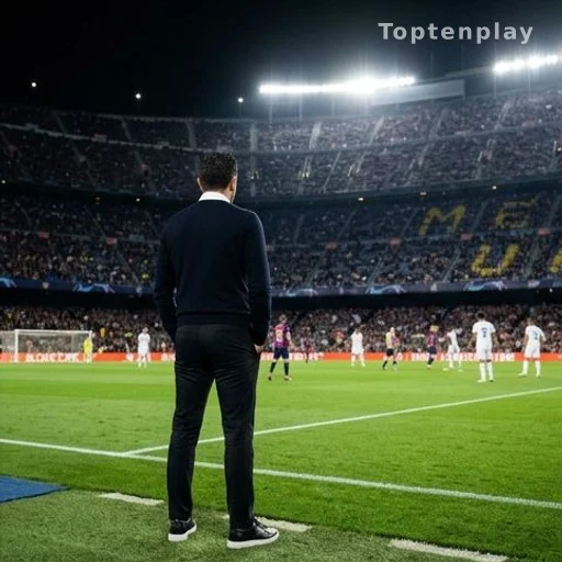 Entraîneur de dos sur le bord d'un terrain de football lors d'un grand match