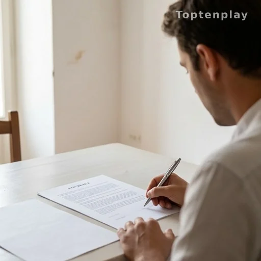Personne signant un contrat immobilier avec conditions d'engagement de résidence