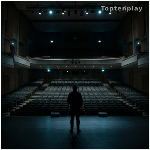 Silhouette dans une salle de concert vide, affaire judiciaire chanteur