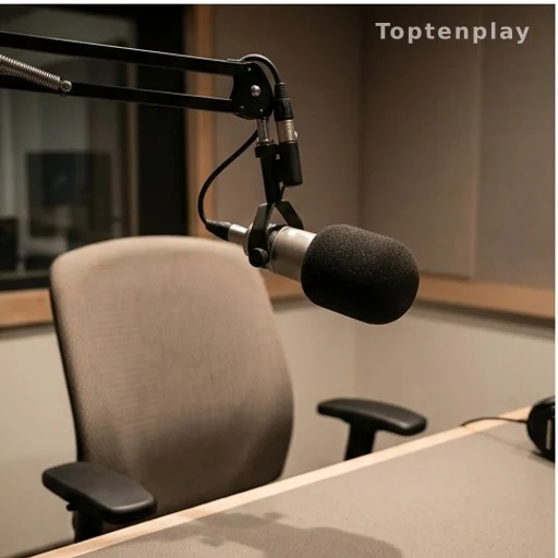 Microphone de studio vide illustrant une prise de parole publique