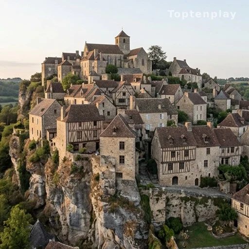 Bastide médiévale de Lauzerte perchée sur un éperon rocheux
