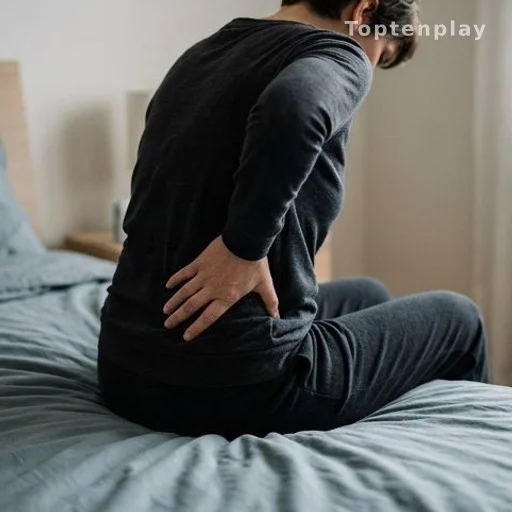 Personne de dos tenant son bas du dos, illustrant une douleur lombaire persistante