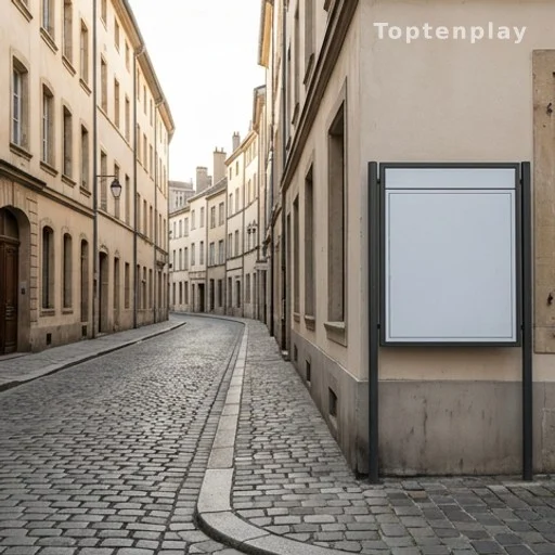 Rue pavée du centre ancien de Tarascon avec panneau d'affichage municipal