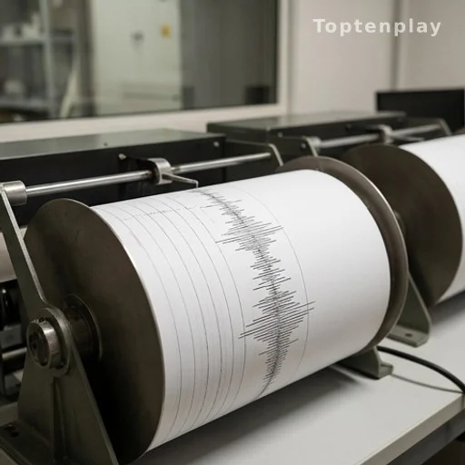 Sismographe enregistrant les ondes d'un séisme en Indonésie